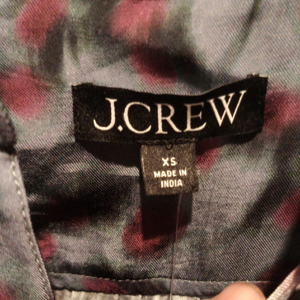 FINAL PRICE J.Crew XS 2-pc Skirt Suit with Teal, Red and Burgundy Accents